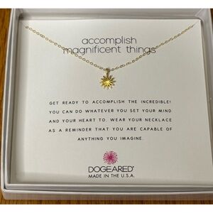 Dogeared Accomplish Magnificent Things Starburst 16" -18" Necklace NWT